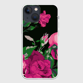 Чехол для iPhone 13 mini с принтом Розы в Кировске,  |  | арт | бутон | бутоны | зеленый | краски | кусты роз | рисунок | роза | розовая роза | розовые розы | розовый | розы