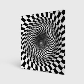 Холст квадратный с принтом иллюзия в Кировске, 100% ПВХ |  | Тематика изображения на принте: воронка | иллюзия | студентам | тоннель | шахматы
