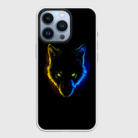 Чехол для iPhone 13 Pro с принтом Гипноз в Кировске,  |  | ears | eyes | hypnosis | muzzle | neon | night | view | wolf | взгляд | волк | гипноз | глаза | неон | ночь | уши
