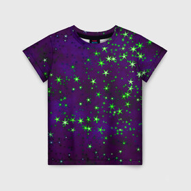 Детская футболка 3D с принтом Звездное небо арт в Кировске, 100% гипоаллергенный полиэфир | прямой крой, круглый вырез горловины, длина до линии бедер, чуть спущенное плечо, ткань немного тянется | арт | звездное небо | звездочки | звезды | космос | небо | рисунок | текстура | туманность