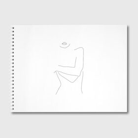Альбом для рисования с принтом минимализм силуэт девушки в Кировске, 100% бумага
 | матовая бумага, плотность 200 мг. | Тематика изображения на принте: губы | девушка | женское тело | лицо | лицо девушки | минимализм | одним касанием | чб | черная линия