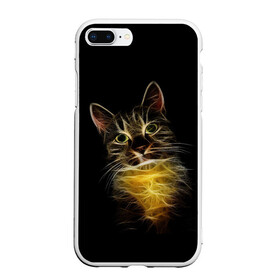 Чехол для iPhone 7Plus/8 Plus матовый с принтом Дымчато-световой кот в Кировске, Силикон | Область печати: задняя сторона чехла, без боковых панелей | арт | дым | желтый | кот | кошка | кривые | рисунок | свет | серый | тёмный | чёрный | яркие линии