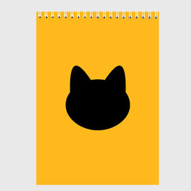 Скетчбук с принтом Мордочка коти в Кировске, 100% бумага
 | 48 листов, плотность листов — 100 г/м2, плотность картонной обложки — 250 г/м2. Листы скреплены сверху удобной пружинной спиралью | арт | вектор | кот | котёнок | кошка | оранжевый | рисунок | силуэт | тёмный | чёрный