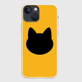 Чехол для iPhone 13 mini с принтом Мордочка коти в Кировске,  |  | арт | вектор | кот | котёнок | кошка | оранжевый | рисунок | силуэт | тёмный | чёрный