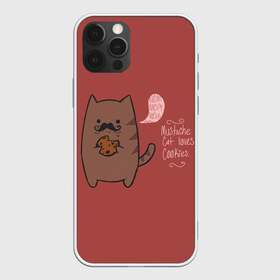Чехол для iPhone 12 Pro Max с принтом Котик любит печеньки в Кировске, Силикон |  | Тематика изображения на принте: английский язык | арт | ест | кот | котёнок | котик | печенье | печеньки | рисунок | текст | усы