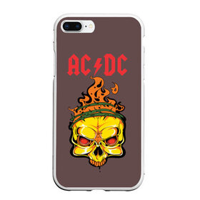 Чехол для iPhone 7Plus/8 Plus матовый с принтом AC DC в Кировске, Силикон | Область печати: задняя сторона чехла, без боковых панелей | music | rock | star | группа | рок