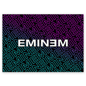 Поздравительная открытка с принтом EMINEM / ЭМИНЕМ в Кировске, 100% бумага | плотность бумаги 280 г/м2, матовая, на обратной стороне линовка и место для марки
 | eminem | logo | music | oldschool | rap | raper | еминем | лого | логотип | логотипы | музыка | музыкант | олдскул | рэп | рэпер | рэппер | символ | символы | эминем
