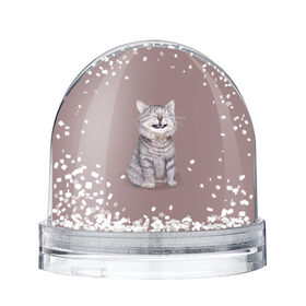 Снежный шар с принтом Котёнок ыыы в Кировске, Пластик | Изображение внутри шара печатается на глянцевой фотобумаге с двух сторон | арт | кот | котёнок | кошка | мем | мемный кот | мемный котенок | мэм | мэмный котёнок | рисунок | серый | серый кот | тёмный | фиолетовый