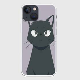 Чехол для iPhone 13 mini с принтом Черный Кот из аниме в Кировске,  |  | аниме | аниме кот | арт | кёрный котёнок | кот | котёнок | кошка | рисунок | чёрная кошка | черный кот | черный котенок