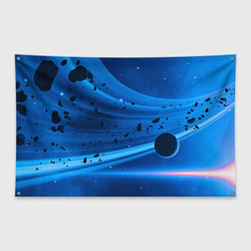 Флаг-баннер с принтом Space в Кировске, 100% полиэстер | размер 67 х 109 см, плотность ткани — 95 г/м2; по краям флага есть четыре люверса для крепления | cosmos | meteorite | planet | space | космос | метеорит | планета