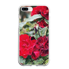 Чехол для iPhone 7Plus/8 Plus матовый с принтом Red Roses в Кировске, Силикон | Область печати: задняя сторона чехла, без боковых панелей | bush | floral | flower | garden | green | nature | red roses | бутоны | красная роза | куст | листья | природа | роза | сад | цветение | цветок | цветы