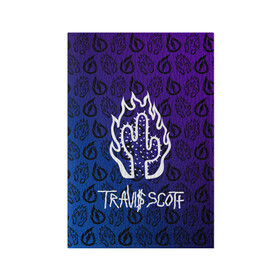 Обложка для паспорта матовая кожа с принтом TRAVIS SCOTT в Кировске, натуральная матовая кожа | размер 19,3 х 13,7 см; прозрачные пластиковые крепления | scott | travis | travis scott | арт | градиент | значки | значлк | исполнитель | кактус | лого | логотип | музыка | музыкант | огонь | певец | певец трэвис скотт | песни | пламя | пясня | рэп | рэпер | скотт | трэвис
