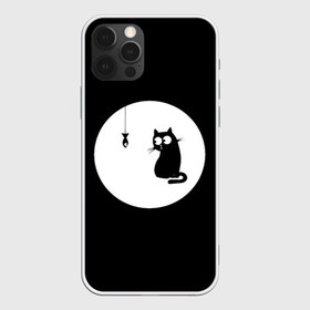 Чехол для iPhone 12 Pro Max с принтом Ночная охота в Кировске, Силикон |  | Тематика изображения на принте: арт | кот | котёнок | кошка | луна | ночь | рисунок | рыба | рыбалка | черная кошка | черный кот | чёрный котёнок