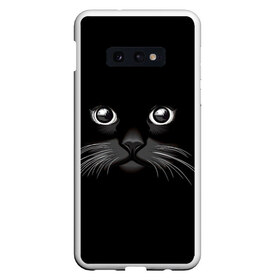 Чехол для Samsung S10E с принтом Кошачья моська в Кировске, Силикон | Область печати: задняя сторона чехла, без боковых панелей | Тематика изображения на принте: арт | вектор | кот | котёнок | кошка | рисунок | черная кошка | чёрный | черный кот | черный котенок