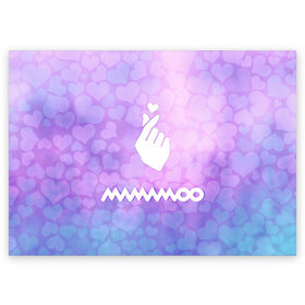 Поздравительная открытка с принтом Mamamoo в Кировске, 100% бумага | плотность бумаги 280 г/м2, матовая, на обратной стороне линовка и место для марки
 | cute | heat | k pop | korean | mamamoo | жест | кпоп | мамаму | милый | сердце