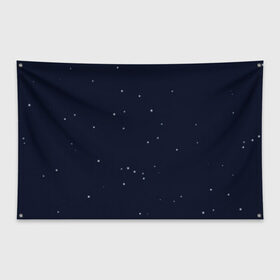 Флаг-баннер с принтом Ночное небо в Кировске, 100% полиэстер | размер 67 х 109 см, плотность ткани — 95 г/м2; по краям флага есть четыре люверса для крепления | Тематика изображения на принте: звёзды | мерцание | небо | ночь | синий | сияние | тёмный | чёрный
