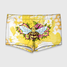 Мужские купальные плавки 3D с принтом Пчела в Кировске, Полиэстер 85%, Спандекс 15% |  | Тематика изображения на принте: крылья | мёд | оса | пчела | пчёлы | соты | цветы