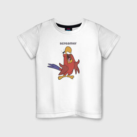 Детская футболка хлопок с принтом Яго в Кировске, 100% хлопок | круглый вырез горловины, полуприлегающий силуэт, длина до линии бедер | aladdin | iago | vdkimel | аладдин | яго