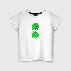 Детская футболка хлопок с принтом Жаба  в Кировске, 100% хлопок | круглый вырез горловины, полуприлегающий силуэт, длина до линии бедер | жаба | лягушка | лягушонок | мем | свинка пеппа | тик ток