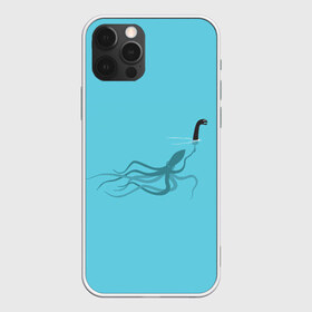 Чехол для iPhone 12 Pro Max с принтом Тайна Лох-несского чудовища в Кировске, Силикон |  | Тематика изображения на принте: арт | море | осьминог | рисунок | синий | шутка