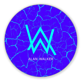 Коврик для мышки круглый с принтом ALAN WALKER / АЛАН УОКЕР в Кировске, резина и полиэстер | круглая форма, изображение наносится на всю лицевую часть | alan | faded | house | logo | music | walker | алан | вокер | волкер | диджей | лого | логотип | логотипы | музыка | музыкант | символ | символы | танцеальная | уокер | хаус | электронная