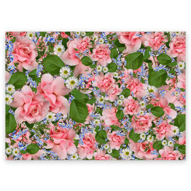 Поздравительная открытка с принтом Цветы в Кировске, 100% бумага | плотность бумаги 280 г/м2, матовая, на обратной стороне линовка и место для марки
 | лист | листик | листок | листья | природа | природный | растение | растения | роза | розы | ромашка | ромашки | флора | цветок | цветочек | цветочки | цветы