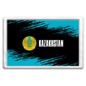 Магнит 45*70 с принтом KAZAKHSTAN / КАЗАХСТАН в Кировске, Пластик | Размер: 78*52 мм; Размер печати: 70*45 | flag | kazakhstan | qazaqstan | герб | захах | казахстан | кахахи | лого | нур султан | республика | символ | страна | флаг