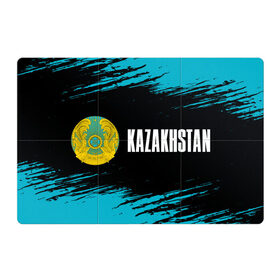 Магнитный плакат 3Х2 с принтом KAZAKHSTAN / КАЗАХСТАН в Кировске, Полимерный материал с магнитным слоем | 6 деталей размером 9*9 см | flag | kazakhstan | qazaqstan | герб | захах | казахстан | кахахи | лого | нур султан | республика | символ | страна | флаг