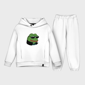 Детский костюм хлопок Oversize с принтом Pepe в очках EZ в Кировске,  |  | ez | ezy | pepe | pepe frog | pepe в очках | silvername | twitch emout | vernyshavermy | вернишаверму | жабка в очках | папич | твич