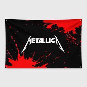 Флаг-баннер с принтом METALLICA МЕТАЛЛИКА в Кировске, 100% полиэстер | размер 67 х 109 см, плотность ткани — 95 г/м2; по краям флага есть четыре люверса для крепления | hetfield | james | logo | metal | metalica | metallica | music | rock | star | джеймс | звезда | знак | ларс | лого | логотип | логотипы | метал | металика | металлика | музыка | рок | символ | символы | ульрих | хэтфилд