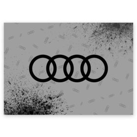 Поздравительная открытка с принтом AUDI / АУДИ в Кировске, 100% бумага | плотность бумаги 280 г/м2, матовая, на обратной стороне линовка и место для марки
 | audi | auto | felb | logo | moto | quattro | sport | symbol | авто | автомобильные | ауди | кватро | кольца | лого | логотип | логотипы | марка | мото | символ | спорт | фгвш | шильдик