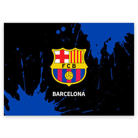 Поздравительная открытка с принтом BARCELONA / БАРСЕЛОНА в Кировске, 100% бумага | плотность бумаги 280 г/м2, матовая, на обратной стороне линовка и место для марки
 | barca | barcelona | barsa | barselona | fcb | logo | messi | барса | барселона | знак | клуб | лого | логотип | логотипы | месси | символ | символы | футбол | футбольная | футбольный