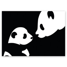 Поздравительная открытка с принтом Panda в Кировске, 100% бумага | плотность бумаги 280 г/м2, матовая, на обратной стороне линовка и место для марки
 | bearcat | coon bear | panda | бамбуковый медвед | большая панда | гигантская панда