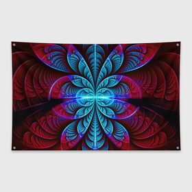 Флаг-баннер с принтом Morfius в Кировске, 100% полиэстер | размер 67 х 109 см, плотность ткани — 95 г/м2; по краям флага есть четыре люверса для крепления | abstraction | fractal | glow | pattern | symmetry | абстракция | свечение | симметрия | узор | фрактал