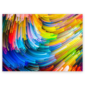 Поздравительная открытка с принтом Цветные полоски в Кировске, 100% бумага | плотность бумаги 280 г/м2, матовая, на обратной стороне линовка и место для марки
 | colors | полоски | радуга | спагетти | цвета | цветная | цветные спагетти