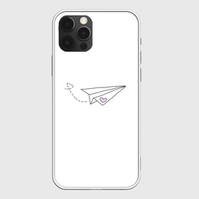 Чехол для iPhone 12 Pro Max с принтом самолетик в Кировске, Силикон |  | Тематика изображения на принте: белый самолетик | бумажный самолетик | минимализм | розовое сердечко | самолет | самолетик | сердечко | тумблер | чб