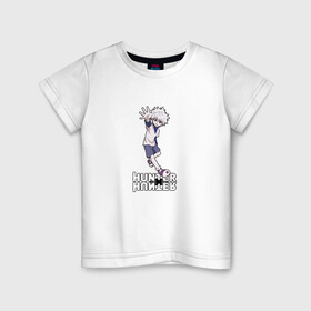 Детская футболка хлопок с принтом Hunter x Hunter в Кировске, 100% хлопок | круглый вырез горловины, полуприлегающий силуэт, длина до линии бедер | killua | мультфильм | охотник х охотник