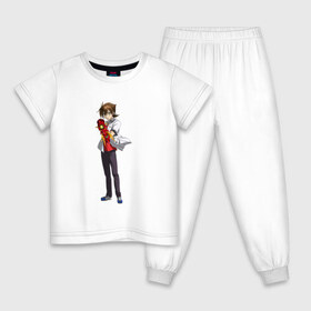 Детская пижама хлопок с принтом Демоны старшей школы в Кировске, 100% хлопок |  брюки и футболка прямого кроя, без карманов, на брюках мягкая резинка на поясе и по низу штанин
 | 