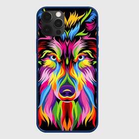 Чехол для iPhone 12 Pro Max с принтом Neon wolf в Кировске, Силикон |  | color | ears | eyes | muzzle | neon | nose | paint | skin | view | wolf | взгляд | волк | глаза | краска | неон | нос | уши | цвет | шерсть