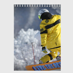 Скетчбук с принтом сноубордист в Кировске, 100% бумага
 | 48 листов, плотность листов — 100 г/м2, плотность картонной обложки — 250 г/м2. Листы скреплены сверху удобной пружинной спиралью | snowboard | прыжок | сноуборд | сноубординг | сноубордист | экстрим