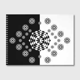 Альбом для рисования с принтом Черное солнце в Кировске, 100% бумага
 | матовая бумага, плотность 200 мг. | геометрия | монохром | роза | ромбы | снежинки | треугольники | цветок | черно белое