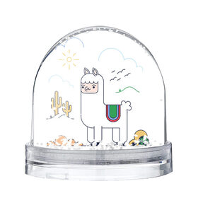 Снежный шар с принтом Альпака в Кировске, Пластик | Изображение внутри шара печатается на глянцевой фотобумаге с двух сторон | альпака | лама | милая альпака