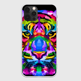 Чехол для iPhone 12 Pro Max с принтом Neon tiger в Кировске, Силикон |  | color | ears | eyes | muzzle | neon | tiger | vanguard | view | авангард | взгляд | глаза | неон | тигр | уши | цвет