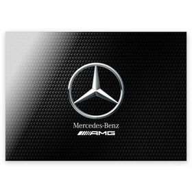 Поздравительная открытка с принтом MERCEDES / МЕРСЕДЕС в Кировске, 100% бумага | плотность бумаги 280 г/м2, матовая, на обратной стороне линовка и место для марки
 | amg | auto | bens | benz | logo | merc | mercedes | mercedes benz | mersedes | moto | star | vthctltc | авто | амг | бенц | звезда | класс | лого | логотип | мерин | мерс | мерседес | мерседес бенц | мото | символ | символы | ьуксувуы