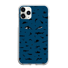 Чехол для iPhone 11 Pro матовый с принтом Fish в Кировске, Силикон |  | Тематика изображения на принте: dolphin | fish | killer whale | see life | shark | акула | дельфин | касатка | морские обитатели | рыба