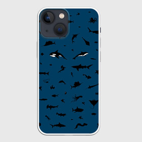 Чехол для iPhone 13 mini с принтом Fish в Кировске,  |  | dolphin | fish | killer whale | see life | shark | акула | дельфин | касатка | морские обитатели | рыба