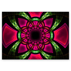Поздравительная открытка с принтом Morella в Кировске, 100% бумага | плотность бумаги 280 г/м2, матовая, на обратной стороне линовка и место для марки
 | abstraction | fractal | glow | pattern | pink | symmetry | абстракция | розовый | свечение | симметрия | узор | фрактал