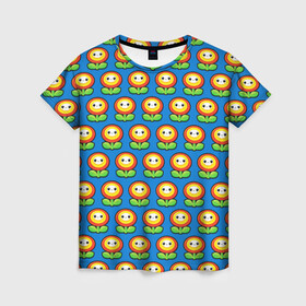 Женская футболка 3D с принтом Super Mario в Кировске, 100% полиэфир ( синтетическое хлопкоподобное полотно) | прямой крой, круглый вырез горловины, длина до линии бедер | bros | brothers | game | logo | odyssey | pattern | аркады | видеоигры | детям | легендарная | листья | логотипы игр | мальчикам | мультяшный | паттерн | платформер | подростковые | популярные | солнце | супер марио