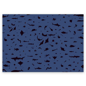 Поздравительная открытка с принтом Manta в Кировске, 100% бумага | плотность бумаги 280 г/м2, матовая, на обратной стороне линовка и место для марки
 | dolphin | fish | killer whale | manta | see life | shark | акула | дельфин | касатка | морские обитатели | рыба