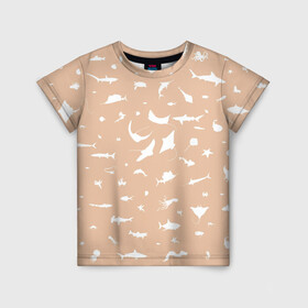 Детская футболка 3D с принтом Manta 2 в Кировске, 100% гипоаллергенный полиэфир | прямой крой, круглый вырез горловины, длина до линии бедер, чуть спущенное плечо, ткань немного тянется | dolphin | fish | killer whale | manta | see life | shark | акула | дельфин | касатка | морские жители | рыба